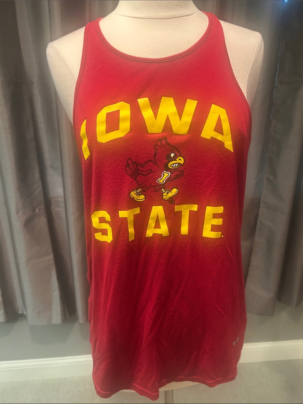 Iowa State University Cyclone Under Armour Red Tank Top with Yellow Lettering